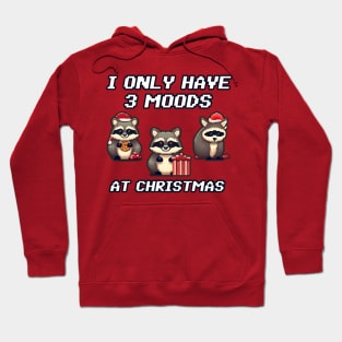 Christmas Raccoon I only have 2 moods Hoodie